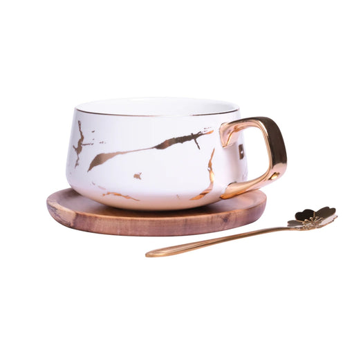 Kintsugi Black or White Cup with Spoon - Gourmet Gear