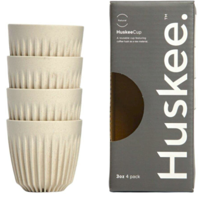 Huskee Cup Espresso 90ml, Set of 4 - Charcoal & Natural