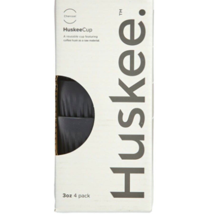 Huskee Cup Espresso 90ml, Set of 4 - Charcoal & Natural