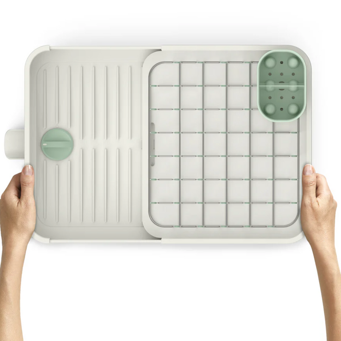 Joseph Joseph Extend™ Expandable Dish Drainer - Stone/ Green