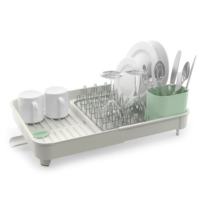 Joseph Joseph Extend™ Expandable Dish Drainer - Stone/ Green