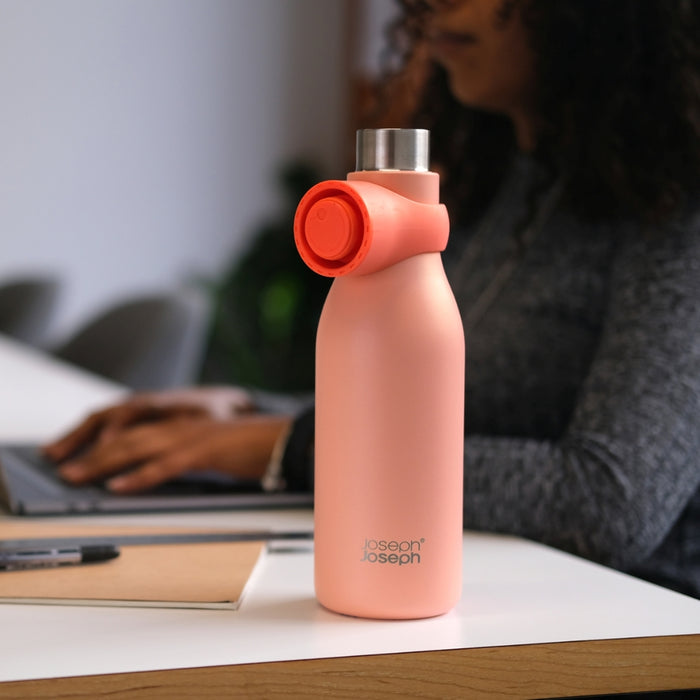 Joseph Joseph Loop™ Vacuum Insulated Water Bottle 500ml - Coral & Blue