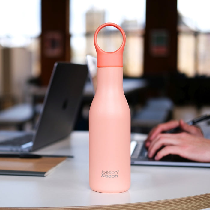 Joseph Joseph Loop™ Vacuum Insulated Water Bottle 500ml - Coral & Blue