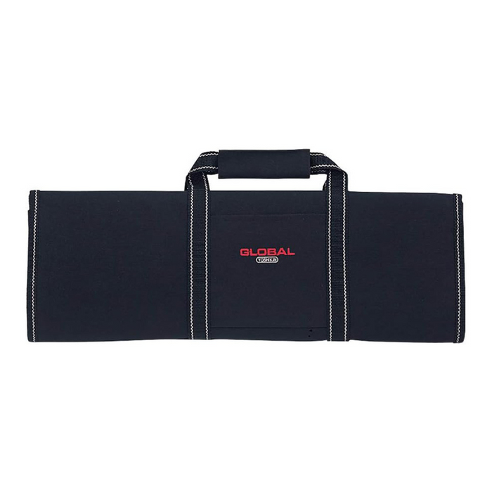 Global G668/15 Knife Roll with Velcro Straps - 15 Pockets