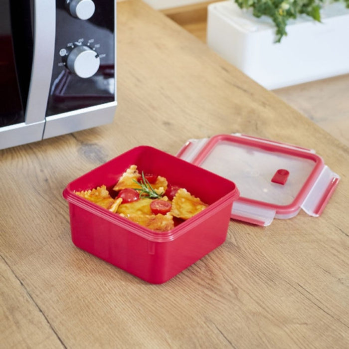 Emsa Clip & Micro Square Lunch Box with Practical Microwave Valve 1.3Lt