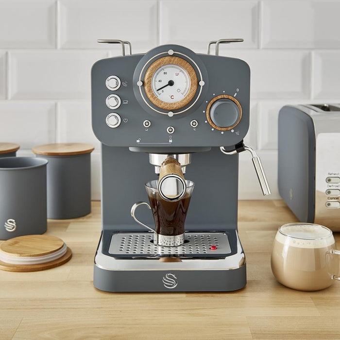 Swan Nordic Slate Grey Espresso Coffee Maker