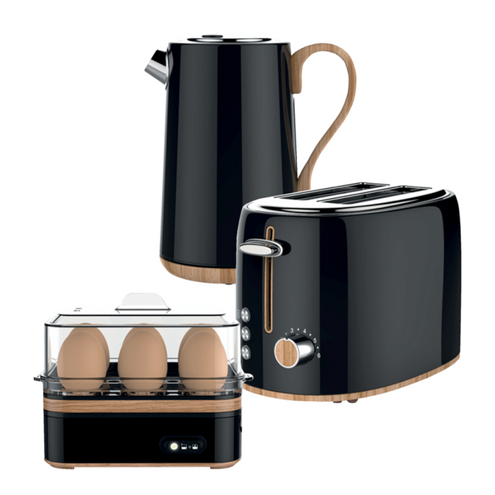 Swan Cordless Kettle, 2-Slice Toaster & Egg Boiler Breakfast Pack - 2 Colour Options