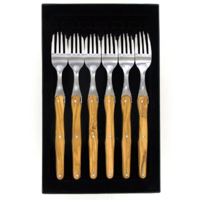 Andre Verdier Forks, Set of 6 - Olive Wood - Gourmet Gear