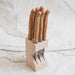 Andre Verdier Steak Knife Set with Wooden Stand, Set of 6 - 2 Colours - Gourmet Gear