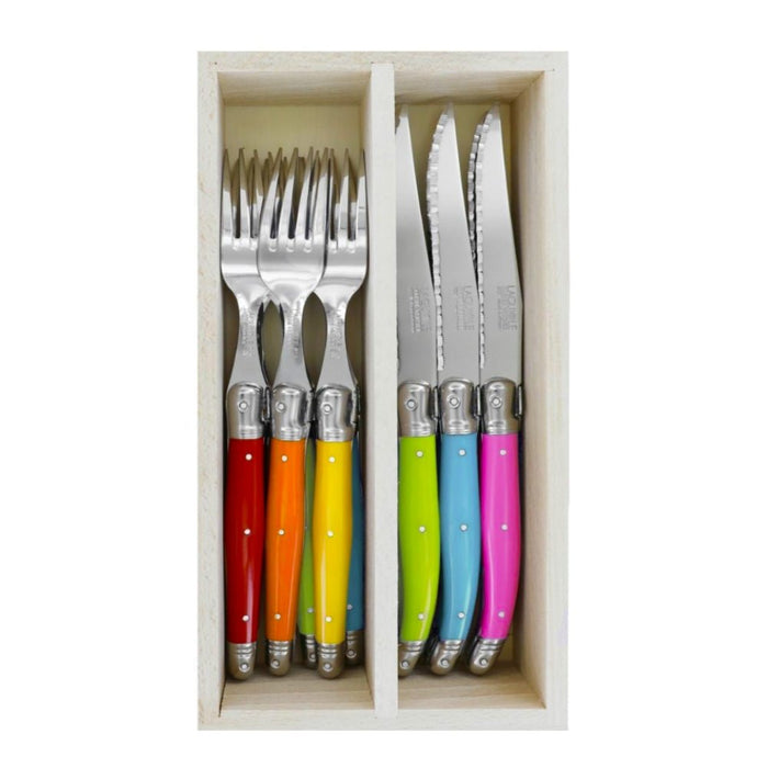 Andre Verdier Steak Knives & Forks Set - 8 Colours - Gourmet Gear