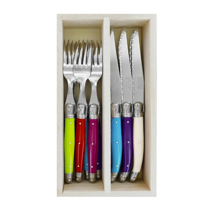 Andre Verdier Steak Knives & Forks Set - 8 Colours - Gourmet Gear