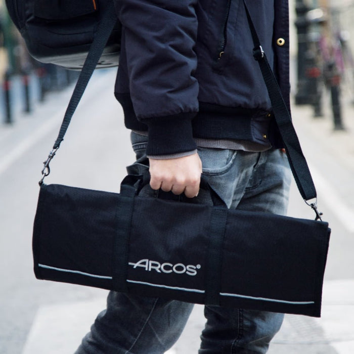 Arcos Black 12 Piece Knife Roll Bag - Gourmet Gear