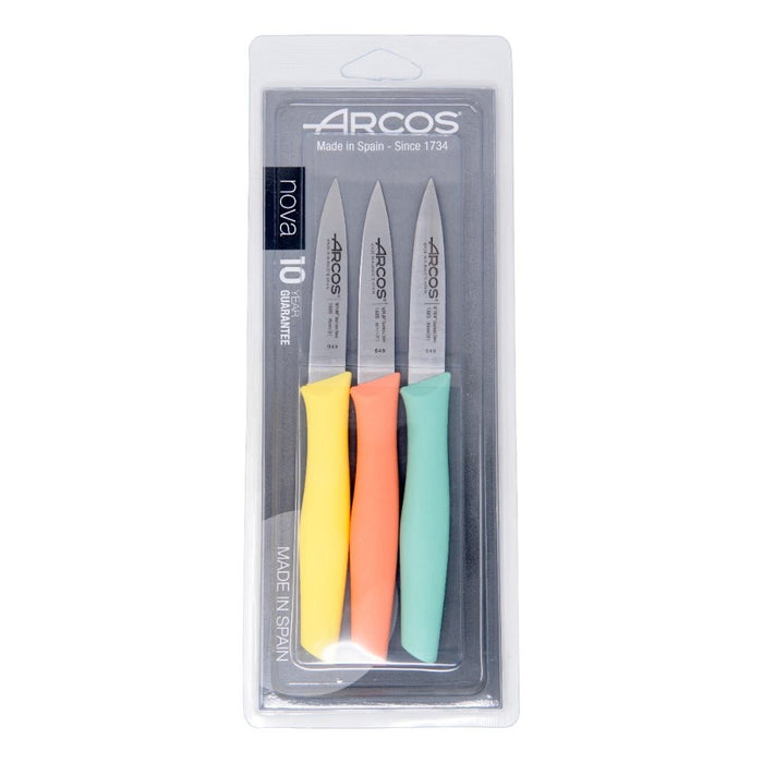 Arcos Nova Paring Knives Set Pastel Coloured Handles - Gourmet Gear
