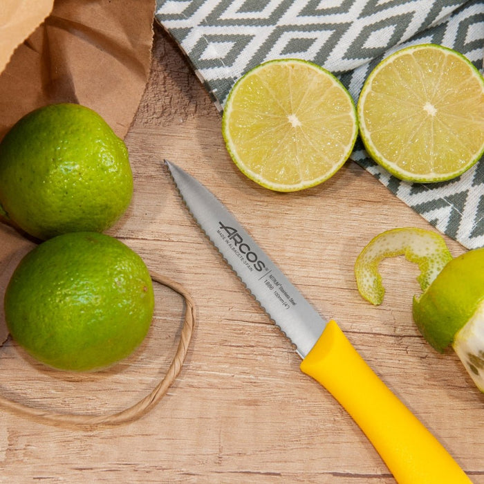 Arcos Nova Serrated Paring Knife - 100mm in various coloured handles - Gourmet Gear
