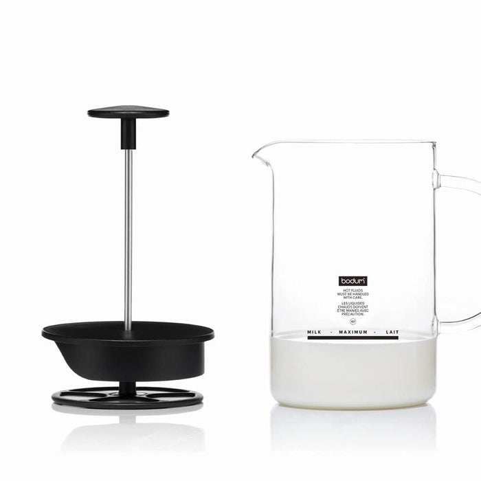 Bodum Latteo Milk Frother 250ml - Glass/Black - Gourmet Gear