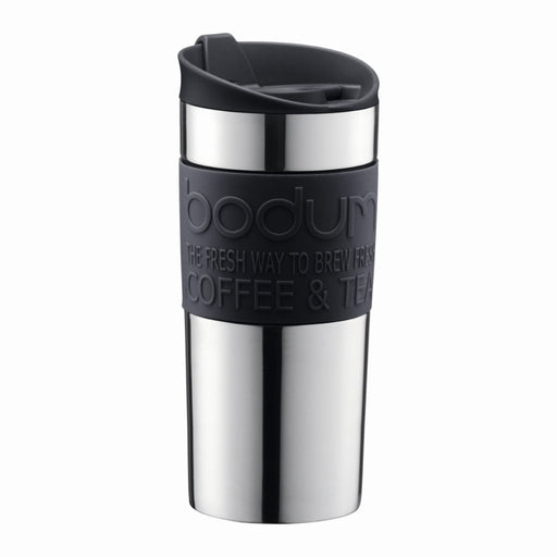 Bodum Vacuum Stainless Steel Travel Mug 350ml - Black - Gourmet Gear