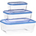 Borgonovo Igloo Rectangular 3 - Piece Food Storage Set – Blue - Gourmet Gear