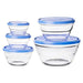 Borgonovo Lambada 5 - Piece Glass Food Storage Bowl Set - Gourmet Gear