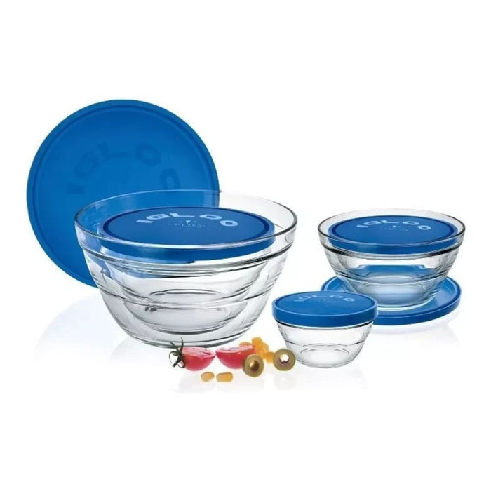 Borgonovo Lambada 5 - Piece Glass Food Storage Bowl Set - Gourmet Gear