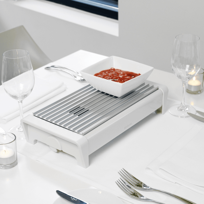 Brabantia Food Warmer, 2 Burner – White/Grey - Gourmet Gear