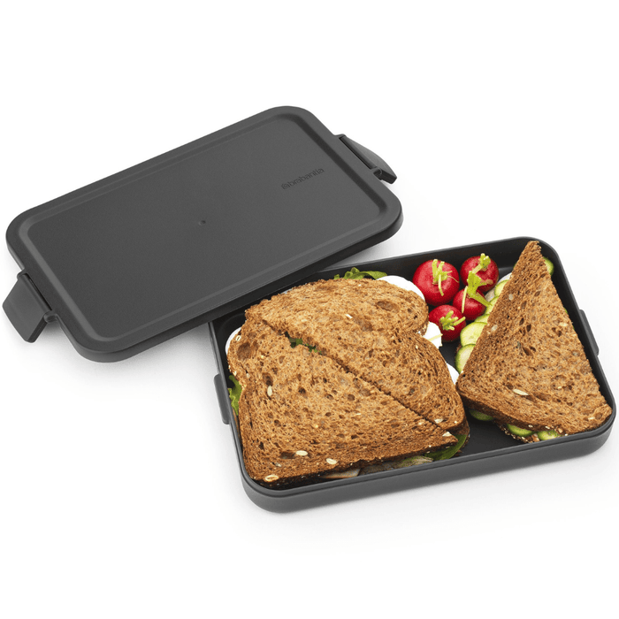 Brabantia Make & Take Lunch Box - Flat, Dark Grey - Gourmet Gear