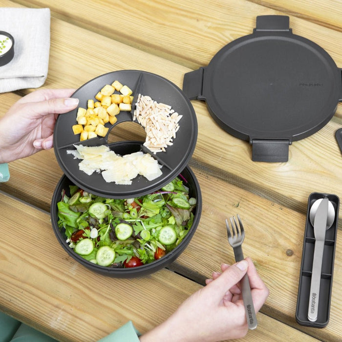 Brabantia Make & Take Salad Bowl, 1.3 litre - Dark Grey - Gourmet Gear
