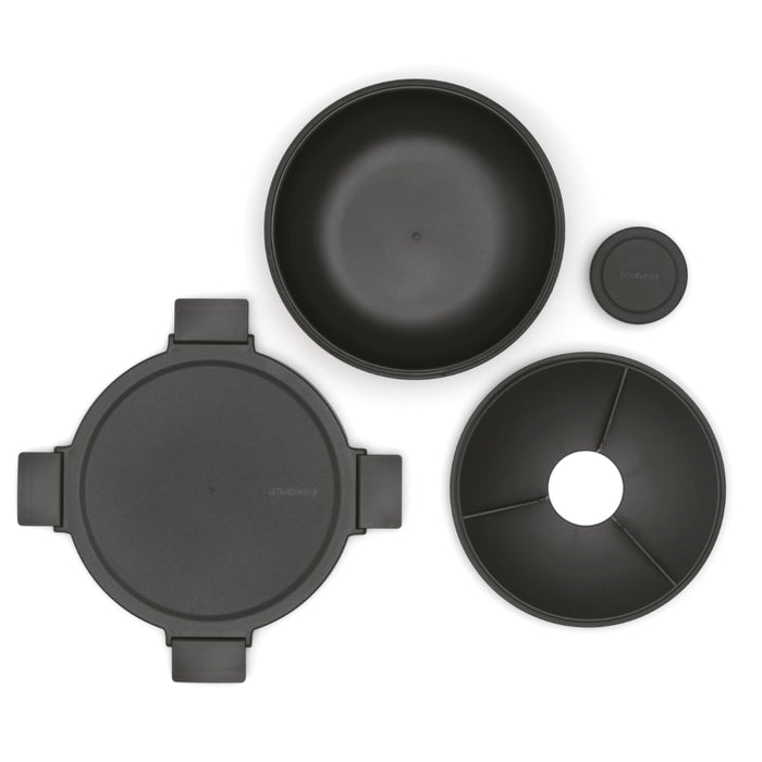 Brabantia Make & Take Salad Bowl, 1.3 litre - Dark Grey - Gourmet Gear