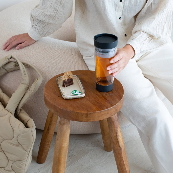 Brabantia Make & Take Travel Tea Cup, 360ml - Dark Grey - Gourmet Gear