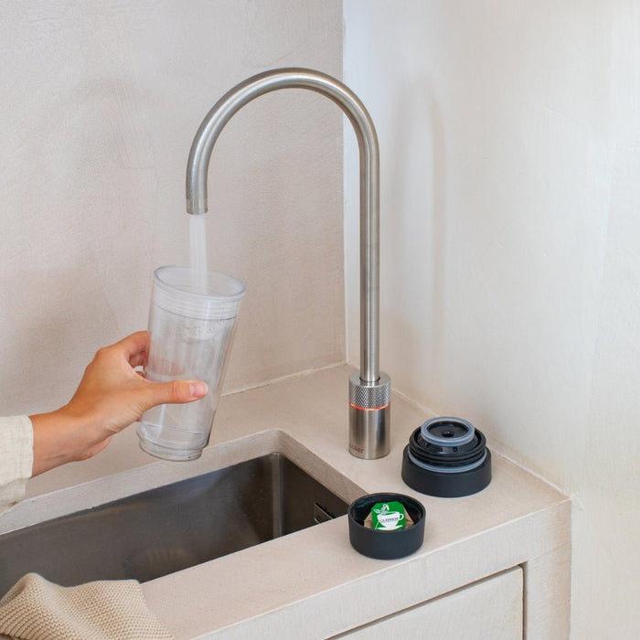 Brabantia Make & Take Travel Tea Cup, 360ml - Dark Grey - Gourmet Gear