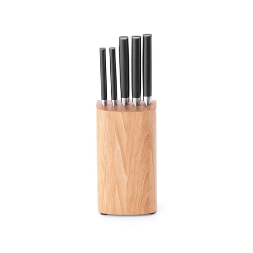 Brabantia Profile Knife Block plus 5 Knives - Wood - Gourmet Gear