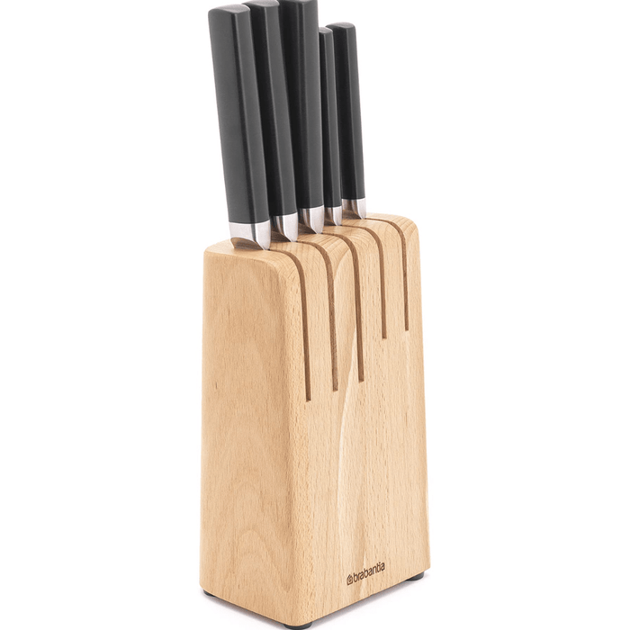 Brabantia Profile Wooden Knife Block - Beech Wood - Gourmet Gear