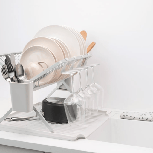 Brabantia SinkSide Foldable Dish Drying Rack with Drip - Tray - Gourmet Gear