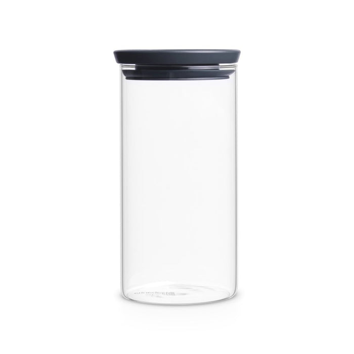 Brabantia Stackable Glass Jar 1.1 litre - Dark Grey Lid - Gourmet Gear