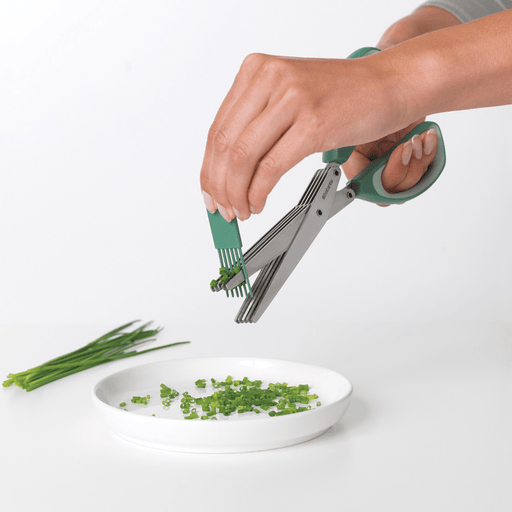 Brabantia Tasty+ Herb Scissors plus Cleaning Tool - Fir Green - Gourmet Gear
