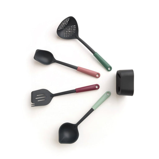Brabantia Tasty+ Kitchen Utensils Set plus Stand - Mixed Colours - Gourmet Gear