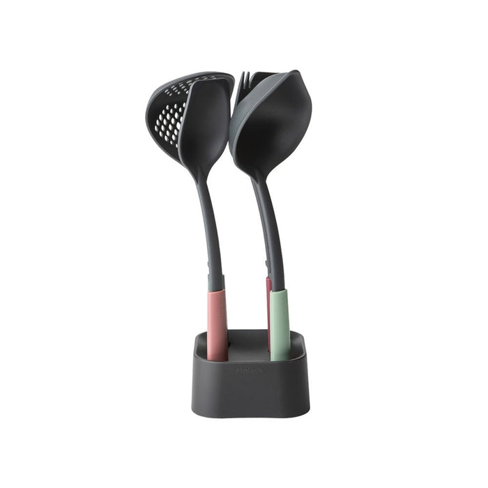 Brabantia Tasty+ Kitchen Utensils Set plus Stand - Mixed Colours - Gourmet Gear