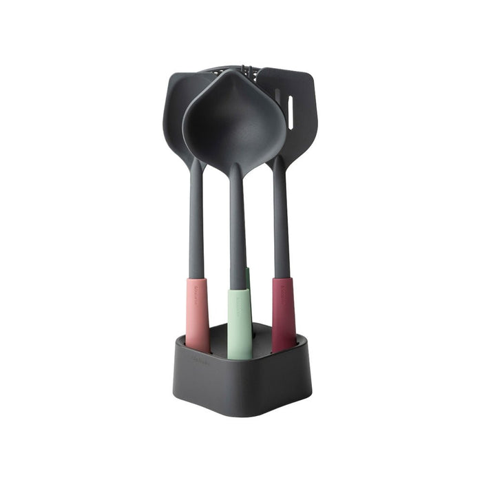 Brabantia Tasty+ Kitchen Utensils Set plus Stand - Mixed Colours - Gourmet Gear
