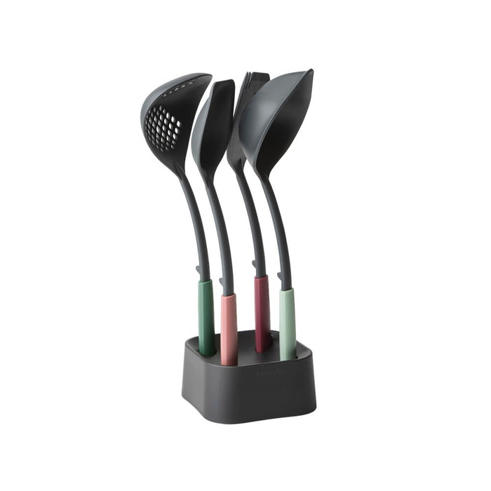 Brabantia Tasty+ Kitchen Utensils Set plus Stand - Mixed Colours - Gourmet Gear