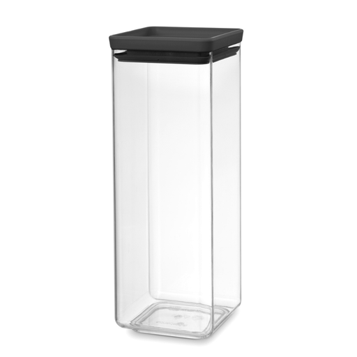 Brabantia Tasty+ Square Canister 2.5 litre - Dark Grey Lid - Gourmet Gear