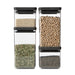 Brabantia Tasty+ Square Canister Set of 4 - Dark Grey Lid - Gourmet Gear