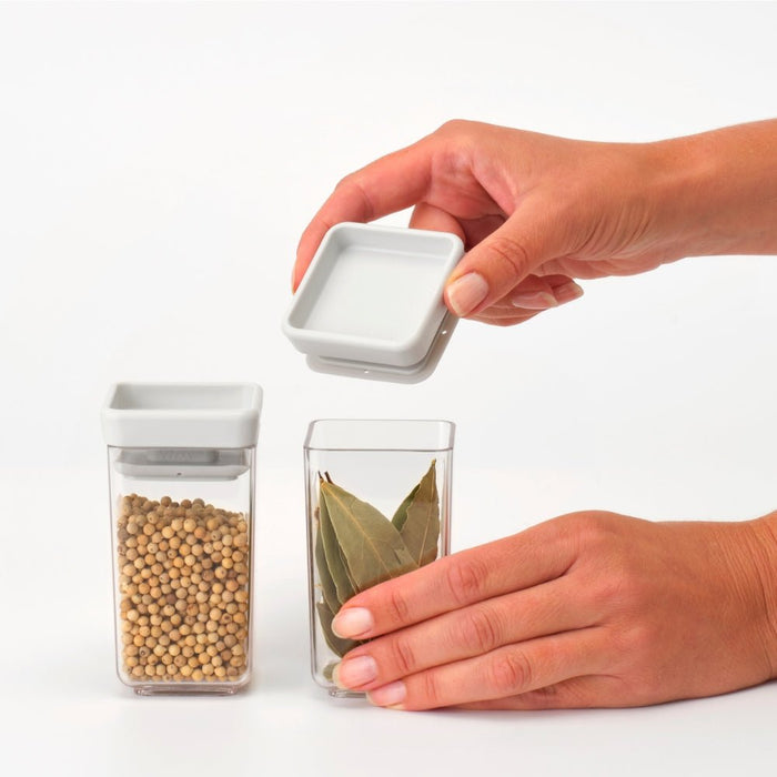 Brabantia Tasty+ Stackable Canister, Set of 2 (2 x 0.15 litre) - Light Grey - Gourmet Gear