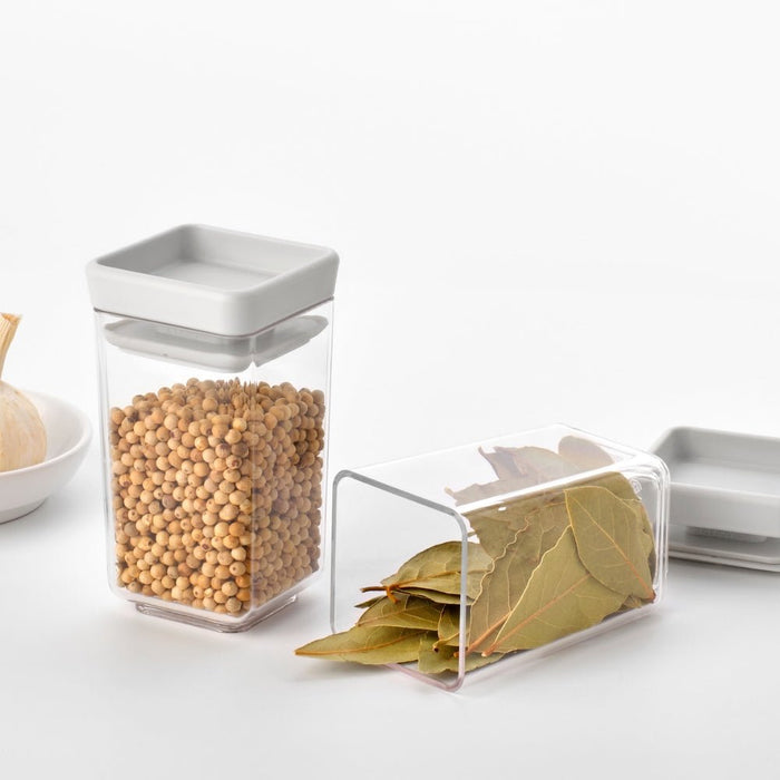 Brabantia Tasty+ Stackable Canister, Set of 2 (2 x 0.15 litre) - Light Grey - Gourmet Gear