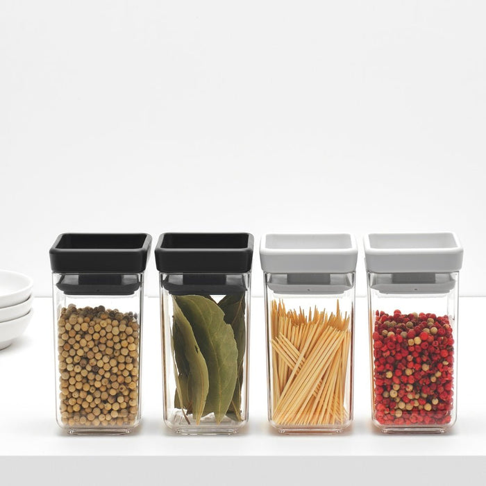 Brabantia Tasty+ Stackable Canister, Set of 2 (2 x 0.15 litre) - Light Grey - Gourmet Gear