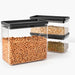Brabantia Tasty+ Stackable Canister, Set of 3 (2 x 1.5 litre and 1 x 3.5 litre) - Dark Grey - Gourmet Gear