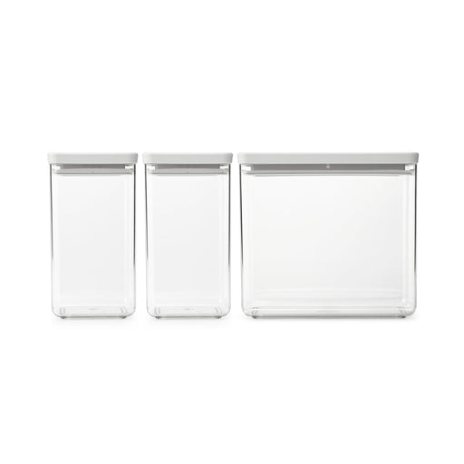 Brabantia Tasty+ Stackable Canister, Set of 3 - Light Grey - Gourmet Gear