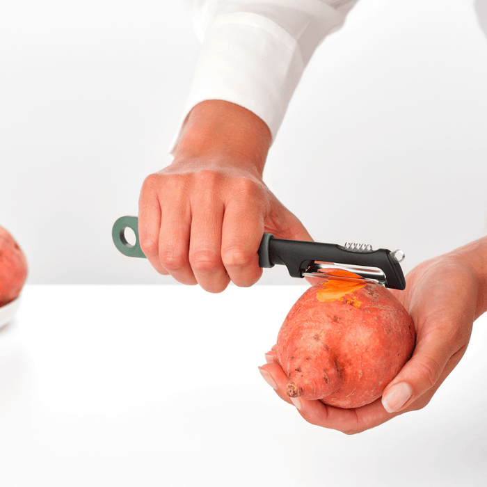 Brabantia Tasty+ Swivel Food Peeler plus Zester - Fir Green - Gourmet Gear