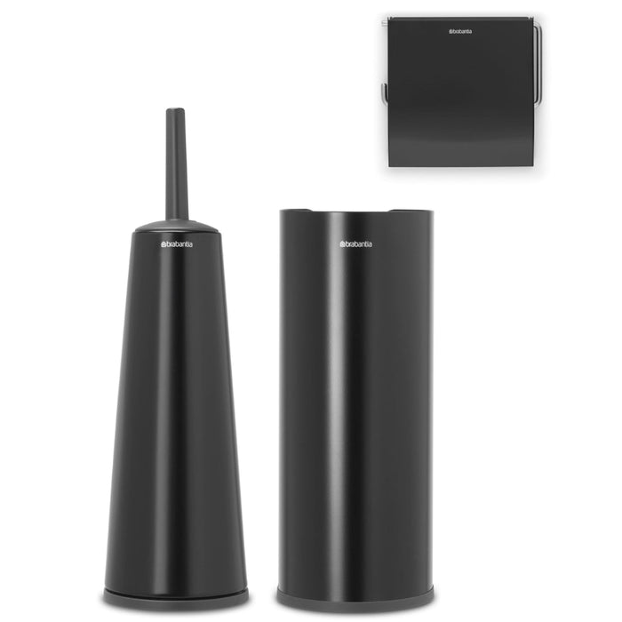 Brabantia Toilet Accessory Set 3 - Piece – Matt Black - Gourmet Gear