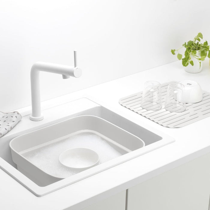 Brabantia Washing Up Bowl with Drying Tray - Dark Grey & Light Grey - Gourmet Gear