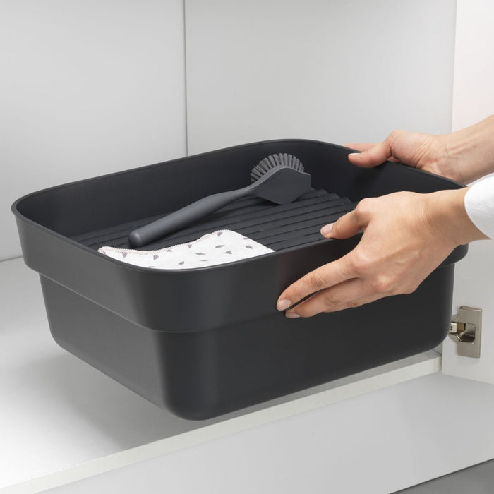 Brabantia Washing Up Bowl with Drying Tray - Dark Grey & Light Grey - Gourmet Gear