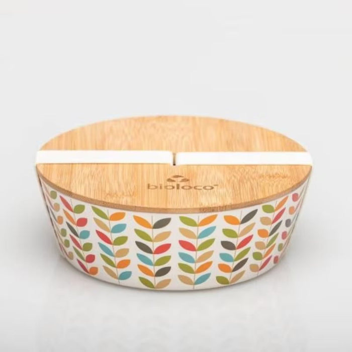 ChicMic Bioloco Plant Lunchbox Round - Rows of Leaves - Gourmet Gear
